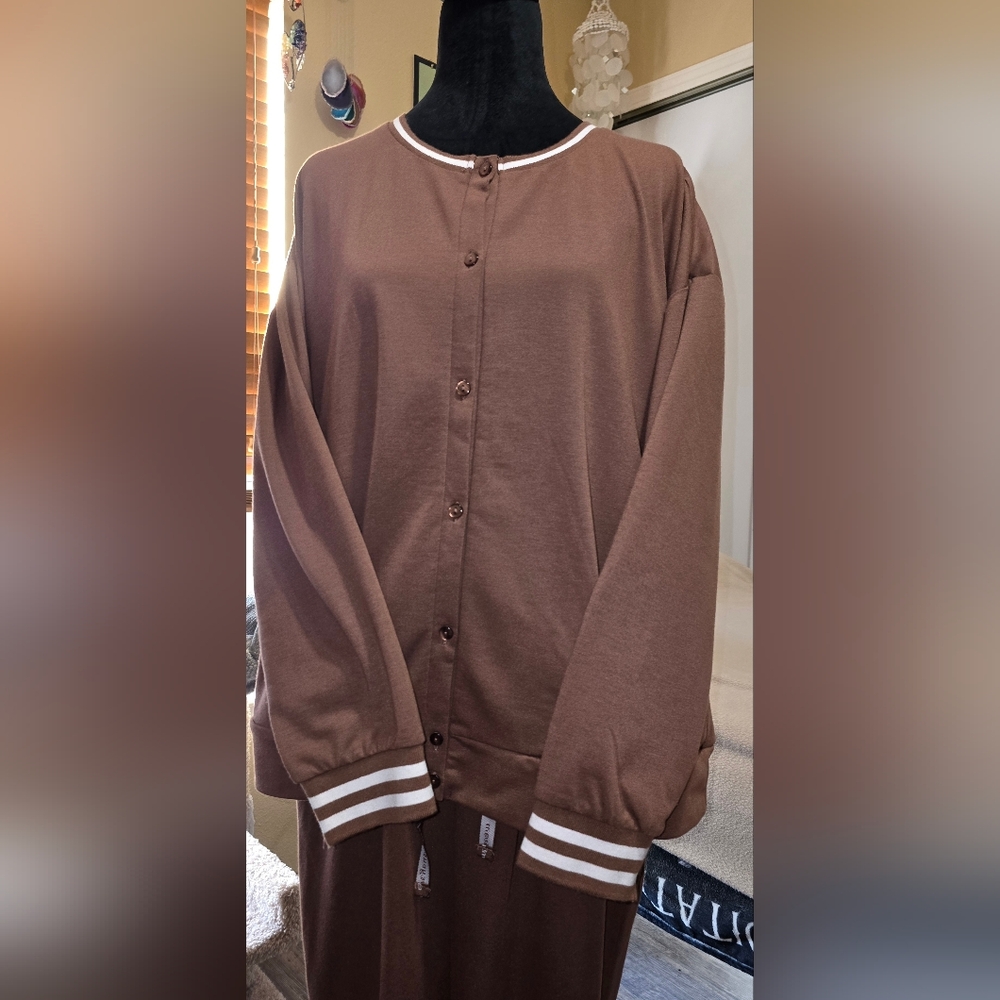 Muk Luks 1x Brown Women's Jog Suit (F) - Picture 2 of 11